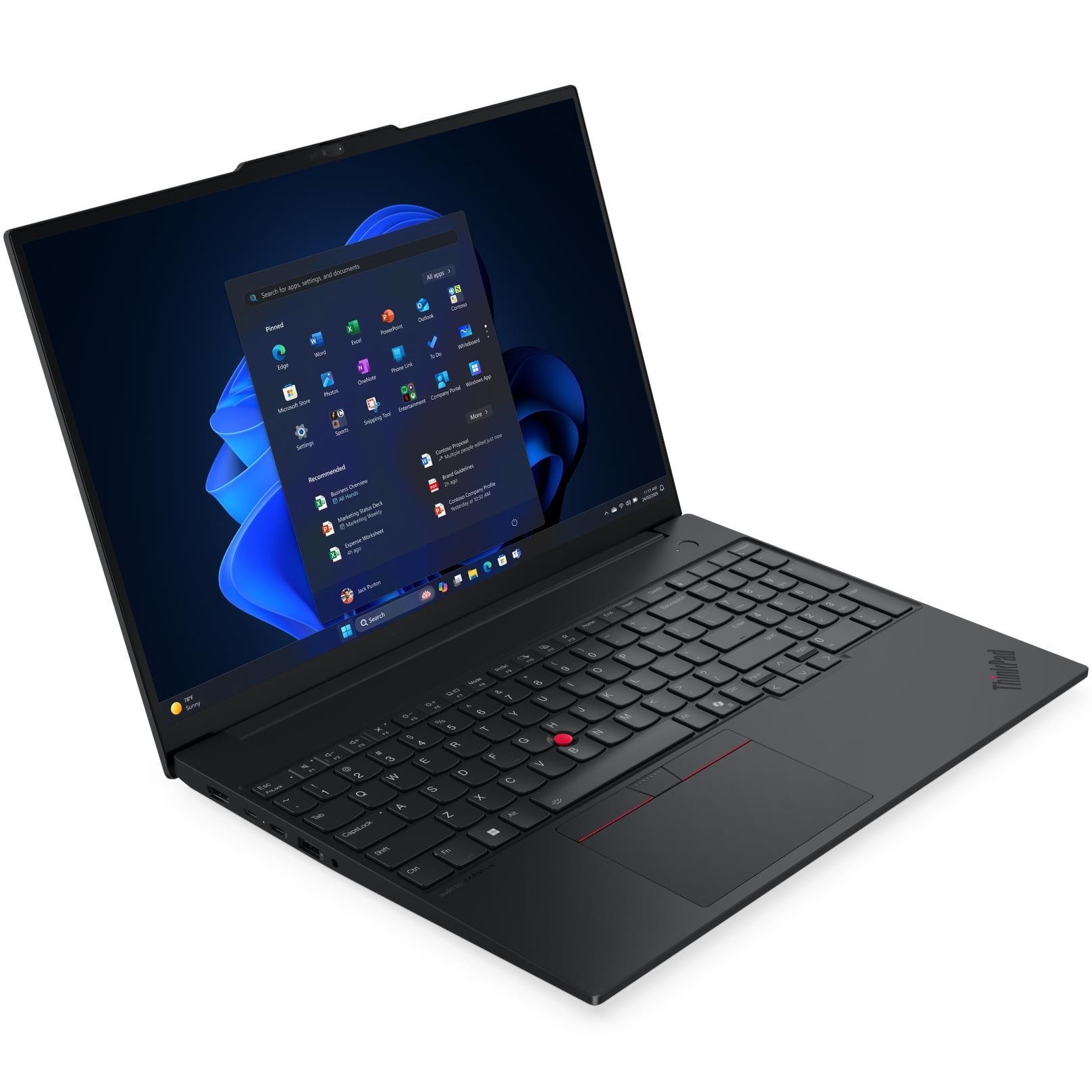 Laptop Lenovo ThinkPad E16 Gen 3 cu procesor Intel® Core™ Ultra 7 255H pana la 5.1GHz, 16" WUXGA, IPS, 32GB DDR5 RAM, 1TB SSD, Intel® Arc™ 140T GPU, No OS, Black, 3y on-site Premium Care