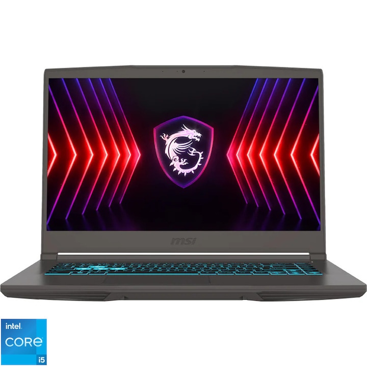 Laptop MSI Gaming Thin 15, 15.6" FHD, 144Hz, Intel Core i5-13420H, 16GB RAM, NVIDIA GeForce RTX 3050, SSD