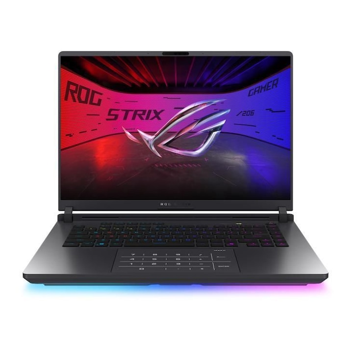 Laptop Asus ROG Strix G16 2025 G615 G615JPR-S5045, 16 inch 2560 x 1600, Intel Core i9-14900HX 24 C / 32 T, 2.2 GHz - 5.8 GHz, 36 MB cache, 28 W, 16 GB DDR5, 1 TB SSD, Nvidia GeForce RTX 5070, Fara sistem de operare, Gri