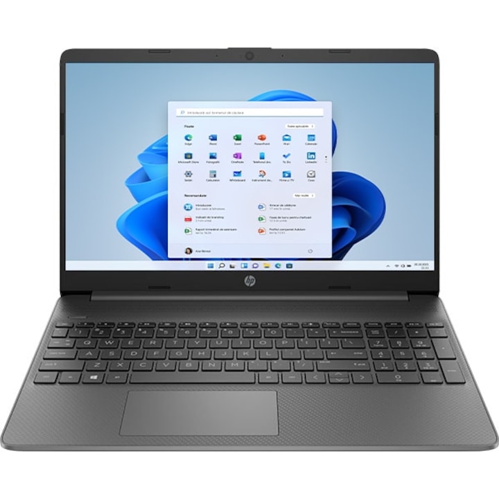Laptop HP 15s-fq4015nq, Intel Core i5-1155G7 pana la 4.5GHz, 15.6" Full HD, 8GB, SSD 512GB, Intel Iris Xe Graphics, Windows 11 Home S, Gri