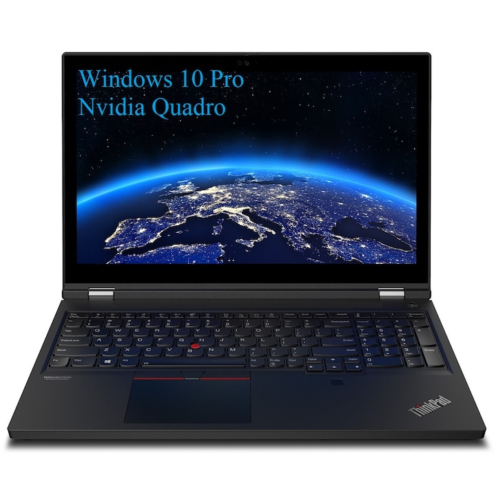 Laptop Lenovo ThinkPad P15 Gen 1 (Intel), 15.6" FHD IPS, Intel Core I7-10750H, 96GB DDR4, 1TB SSD m2 PCIe, 2TB SSD m2 PCIe, NVIDIA Quadro T1000 4GB GDDR6, Windows 10 Pro, Black