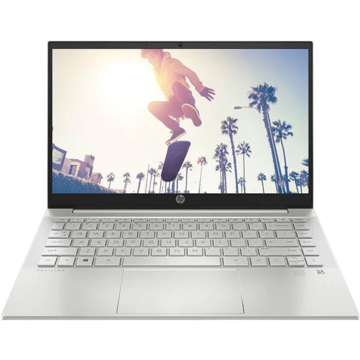 Laptop HP Pavilion 14-ec1013nq, AMD Ryzen 5 5625U pana la 4.3GHz, 14" Full HD, 16GB, SSD 512GB, AMD Radeon Graphics, Free DOS, Argintiu