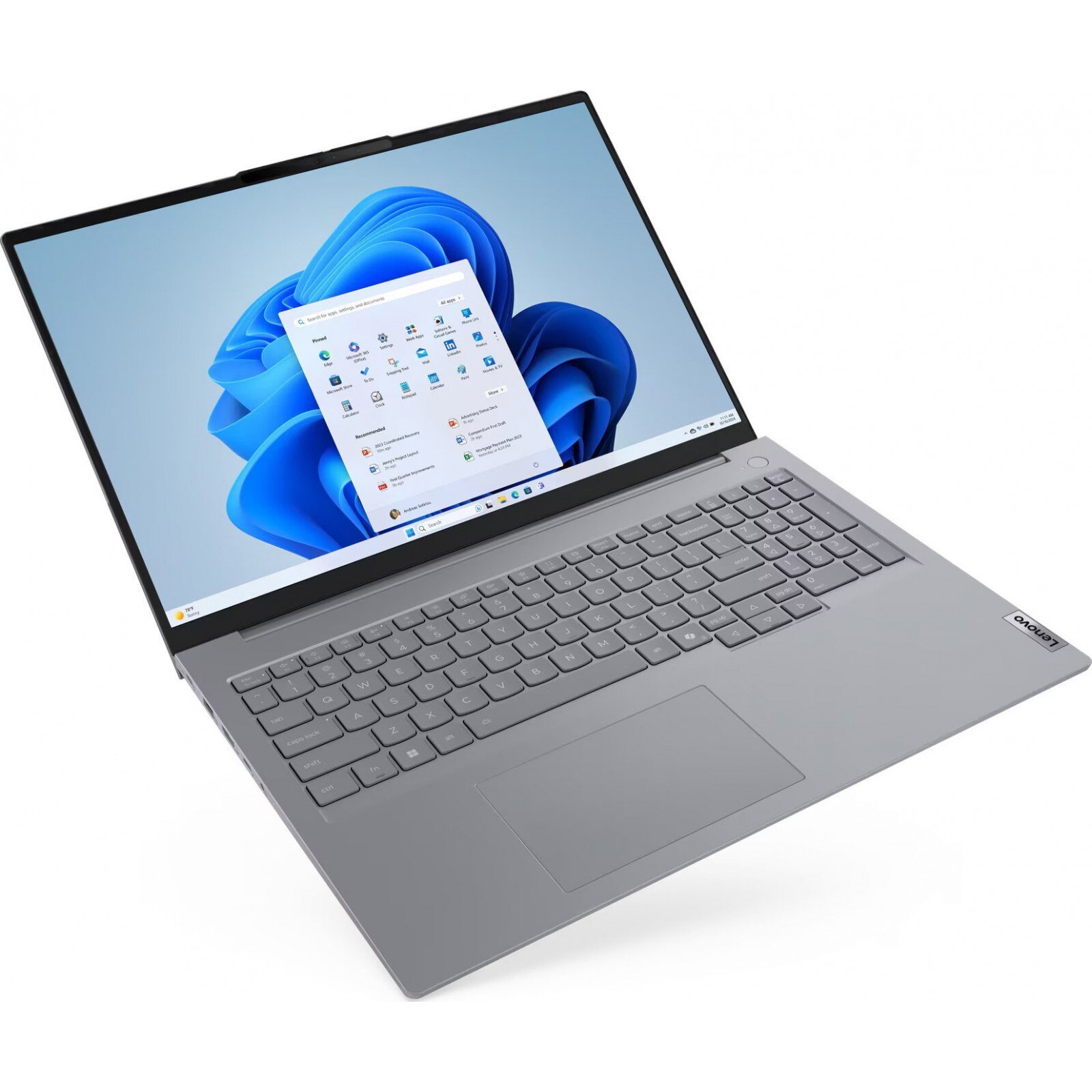 Laptop Lenovo ThinkBook 16 G8 IAL, 16" WUXGA, Intel® Core™ Ultra 7 255H pana la 5.1 GHz, 16 GB RAM DDR5 5600, 512 GB SSD, Intel Arc Graphics, Windows 11 Pro, Arctic Grey 512 GB