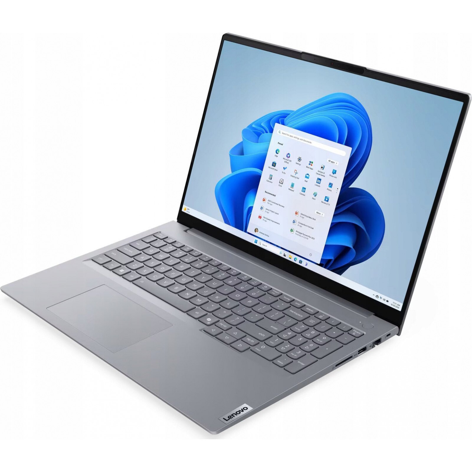 Laptop Lenovo ThinkBook 16 G8 IAL, 16" WUXGA, Intel® Core™ Ultra 7 255H pana la 5.1 GHz, 16 GB RAM DDR5 5600, 512 GB SSD, Intel Arc Graphics, Windows 11 Pro, Arctic Grey 512 GB