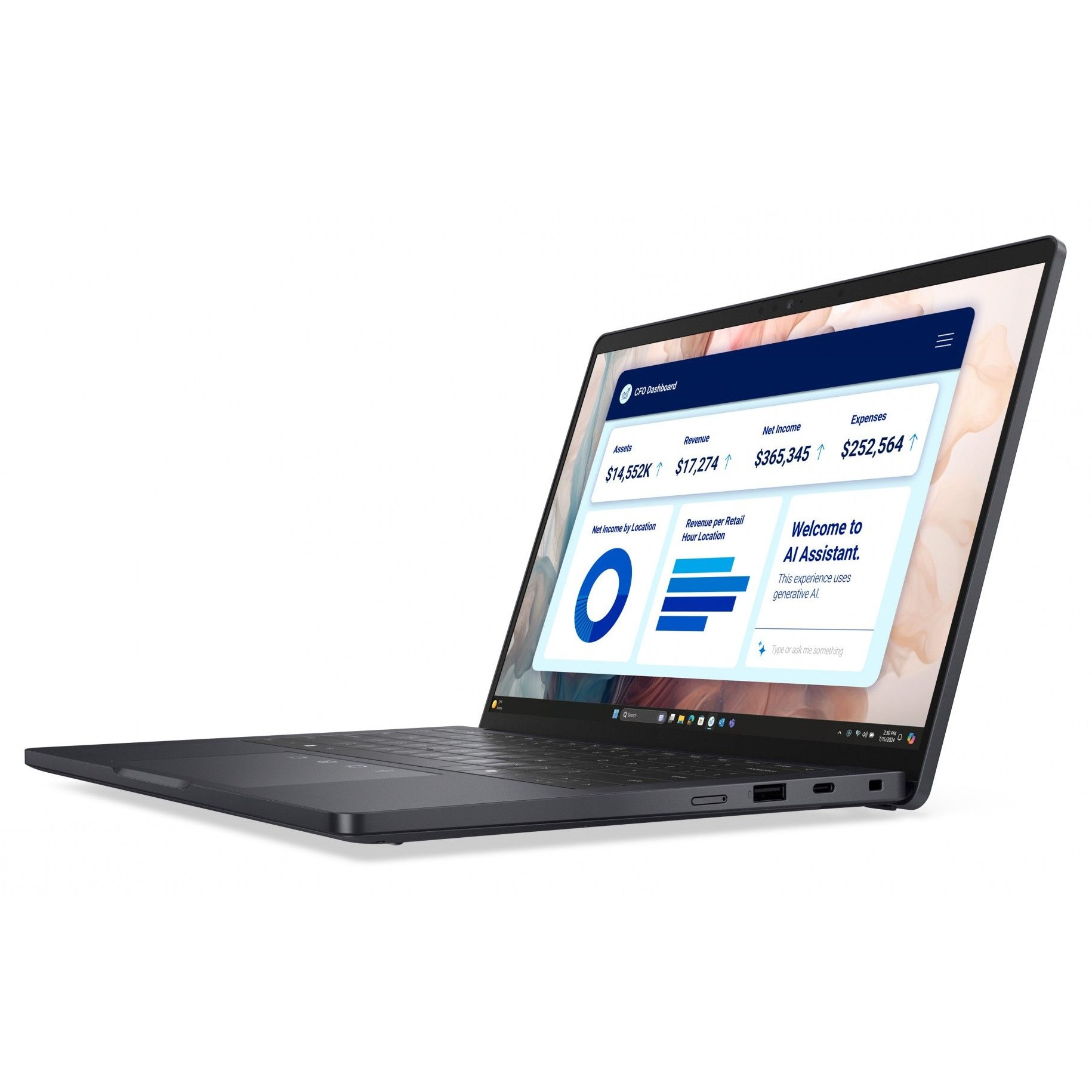 Laptop Dell Pro 13, Intel Core Ultra 7, 32GB, SSD 512GB, 13,3", Negru