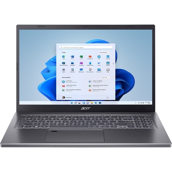 Laptop ACER Aspire 5 A515-58M-59EY, Intel Core i5-1335U pana la 4.6GHz, 15.6" Full HD, 16GB, SSD 512GB, Intel Iris Xe Graphics, Windows 11 Home, Gri