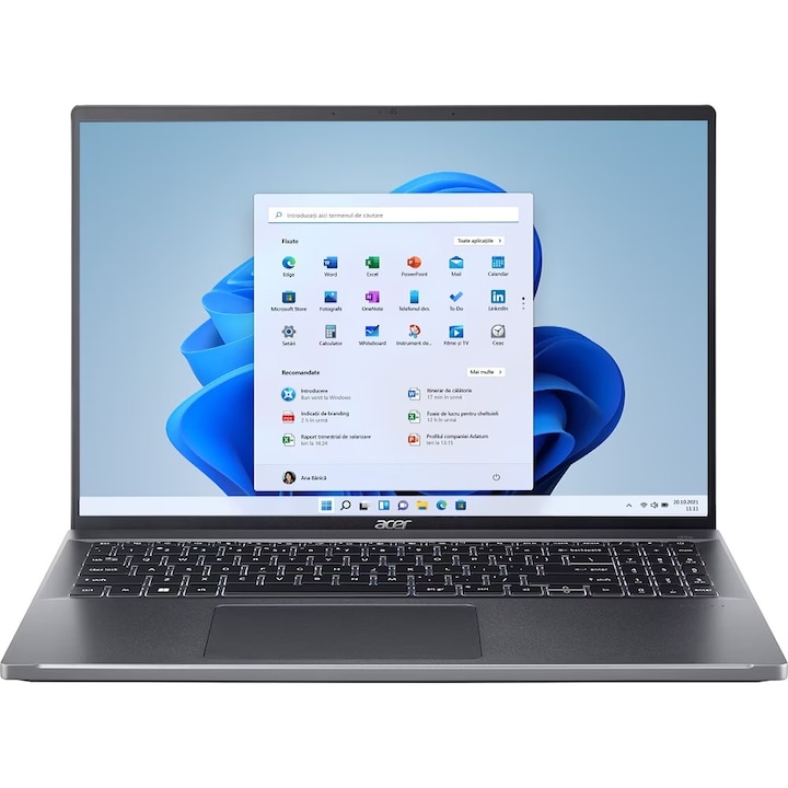 Laptop ACER Swift Go 16 OLED SFG16-71-77P5, Intel Core i7-13700H pana la 5GHz, 16" 3.2K, 16GB, SSD 1TB, Intel Iris Xe, Windows 11 Home, Gri