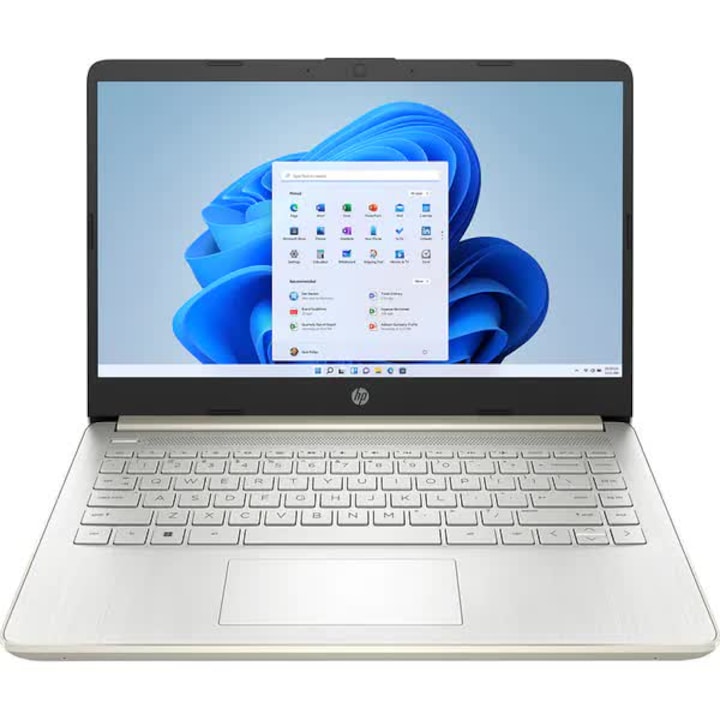 Laptop HP 14s-dq2038nq, Intel Core i5-1135G7 pana la 4.2GHz, 14" Full HD, 16GB, SSD 512GB, Intel Iris Xe Graphics, Windows 11 Home, Auriu