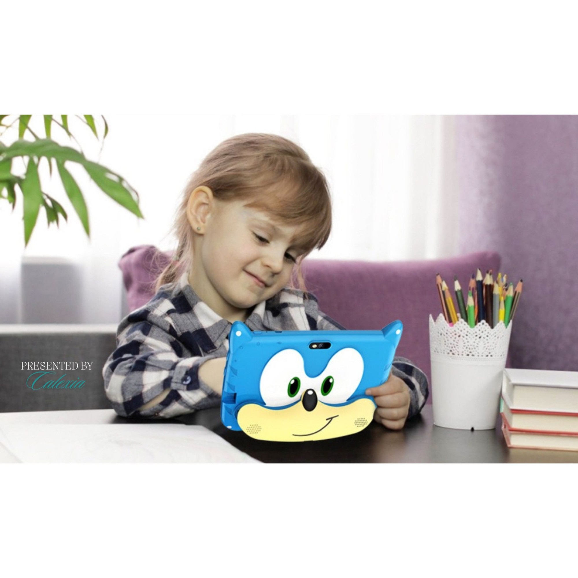Tableta Educationala pentru Copii 7 Inch e-Wantay®, Android, Sonic, 3-12 ani, 2GB RAM, 32GB ROM, Camera Foto Dubla, Bluetooth, WiFi, Carcasa Rezistenta, Folie de Protectie + Stilou + 5 Jucarii Educationale, Albastra