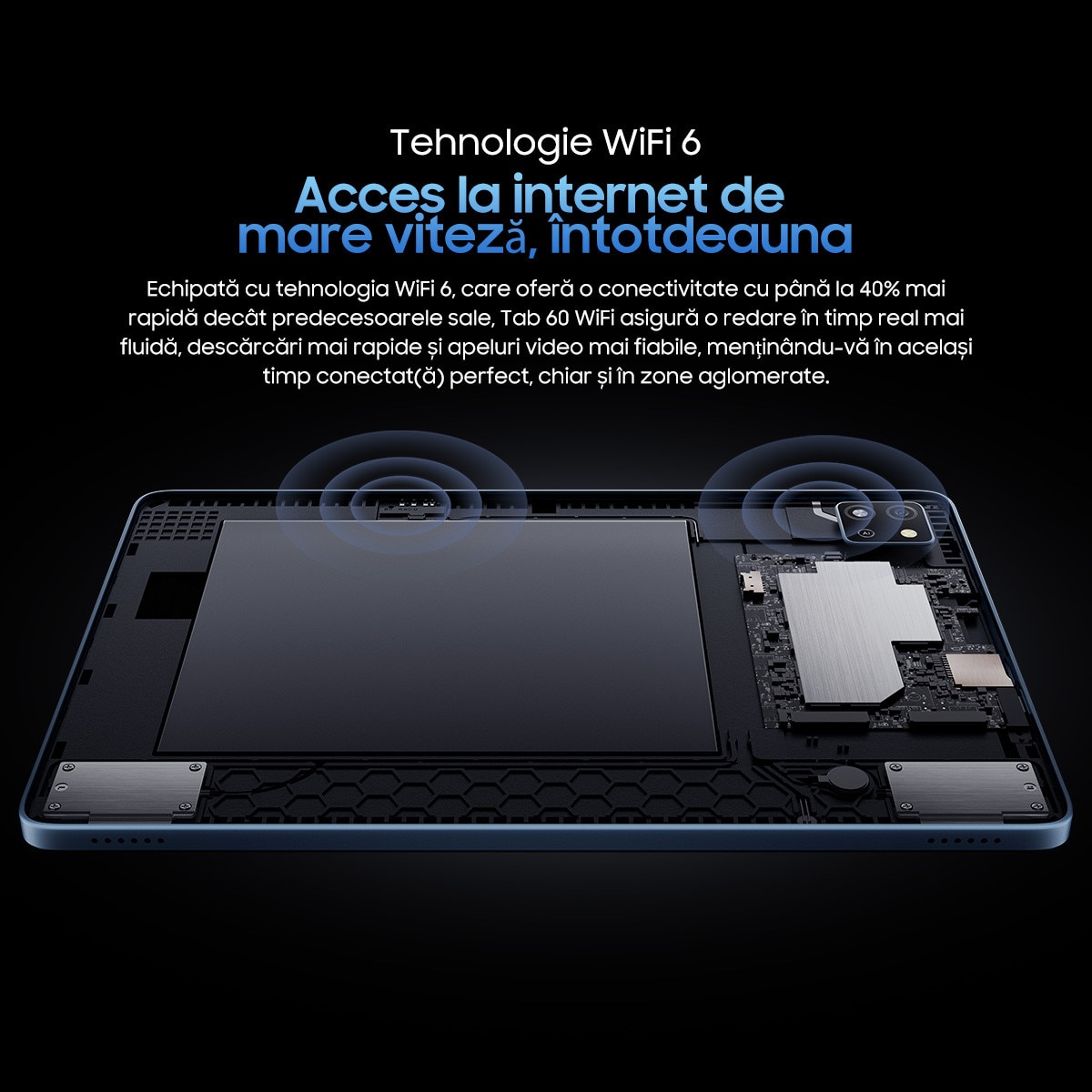 Tableta Blackview Tab 60 WiFi, 10.1 inch, Android 14, 60Hz, 800x1280, WIFI6(2.4G+5G), 12GB Ram(4GB + 8GB extensibili), 128GB ROM, Bluetooth 5.3, 5100mAh, Gri