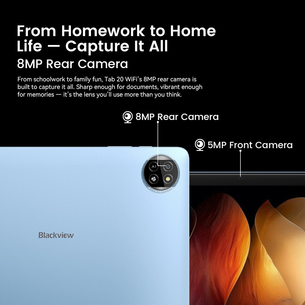 Tableta Blackview TAB 20 WIFI, 10.1"HD+IPS Ecran, Gemini Al 2.0, Android 15, 12GB+64GB(TF 2TB), 5G WIFI, Octa-Core, 6600mAh, 8+5MP/BT 5.0/GPS, Gri