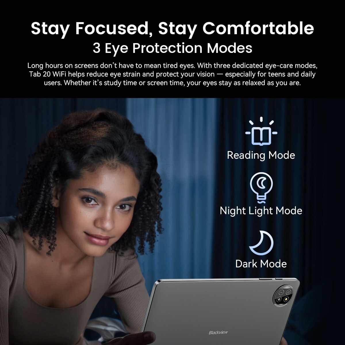 Tableta Blackview TAB 20 WIFI, 10.1"HD+IPS Ecran, Gemini Al 2.0, Android 15, 12GB+64GB(TF 2TB), 5G WIFI, Octa-Core, 6600mAh, 8+5MP/BT 5.0/GPS, Albastru