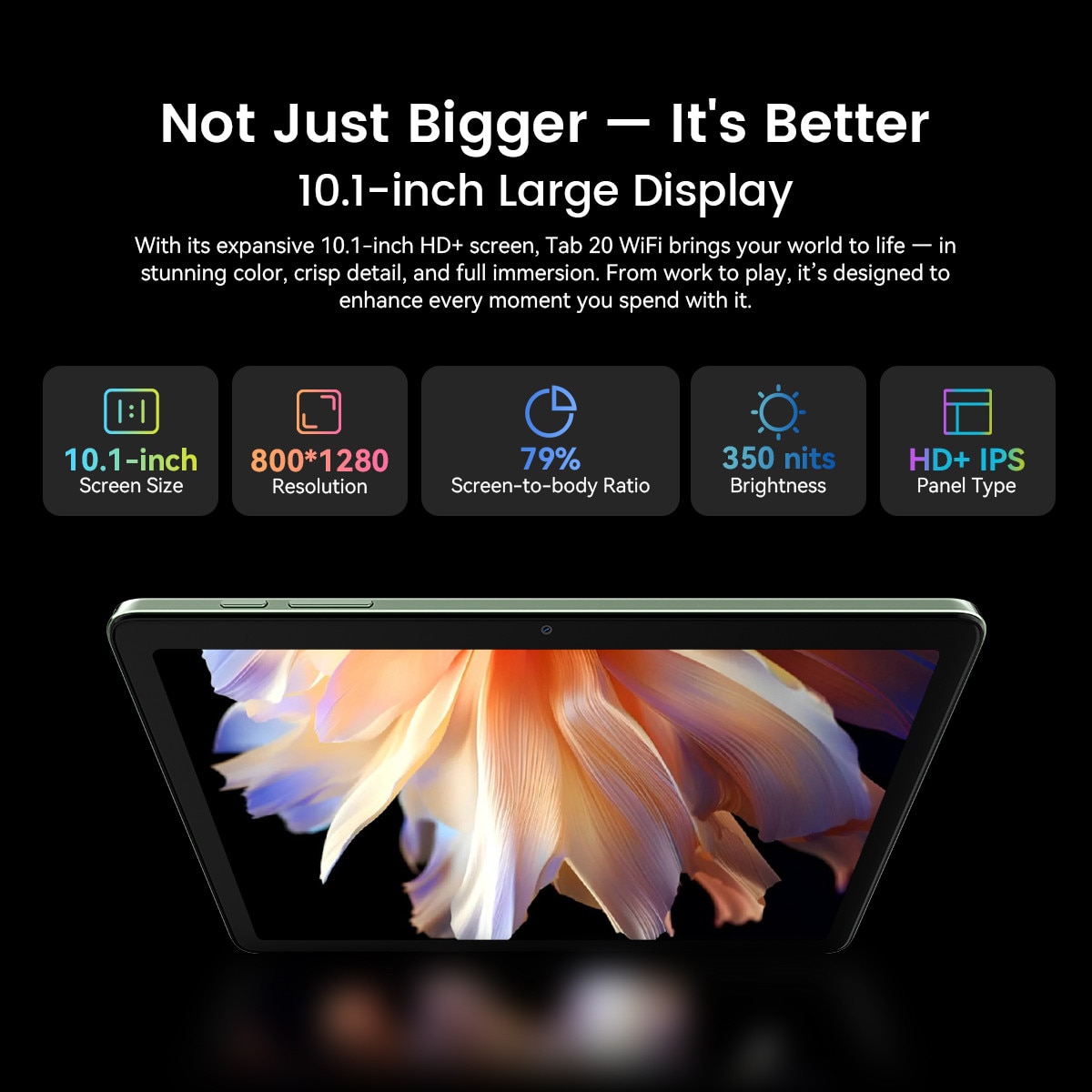 Tableta Blackview TAB 20 WIFI, 10.1"HD+IPS Ecran, Gemini Al 2.0, Android 15, 12GB+64GB(TF 2TB), 5G WIFI, Octa-Core, 6600mAh, 8+5MP/BT 5.0/GPS, Albastru