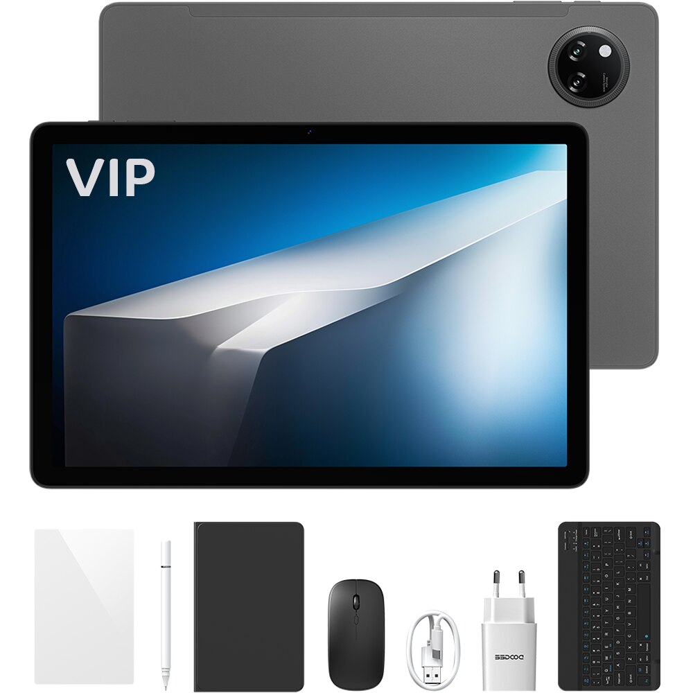 Tableta Doogee Tab A9 Pro Plus VIP, Wi-Fi, 11-inch 90Hz IPS, Octa-Core, 30GB RAM (6GB + 24GB extensibili), 128GB, Stereo Speakers, Android 15, Gray