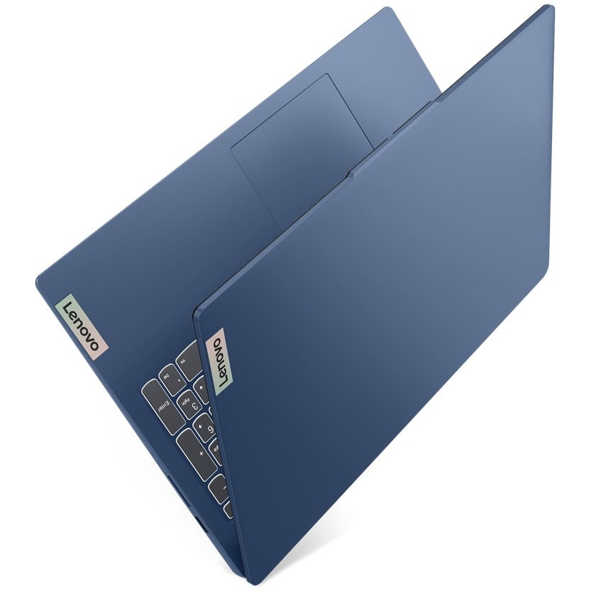 Laptop Lenovo IdeaPad Slim 3 15IRU8 cu procesor Intel® Processor U300 pana la 4.4GHz, 15.6" Full HD, 4GB LPDDR5, 128GB SSD, Intel® UHD Graphics, Windows 11 Home in S mode, Abyss Blue