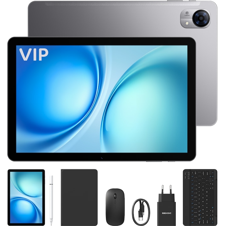 Tableta Doogee Tab G5 VIP, 4G SIM, Wi-Fi, 10.1-inch 120Hz, Octa-Core, 20GB RAM, 128GB, Camera 8MP + 5MP, GPS, Stereo Speakers, Android 16, Gray