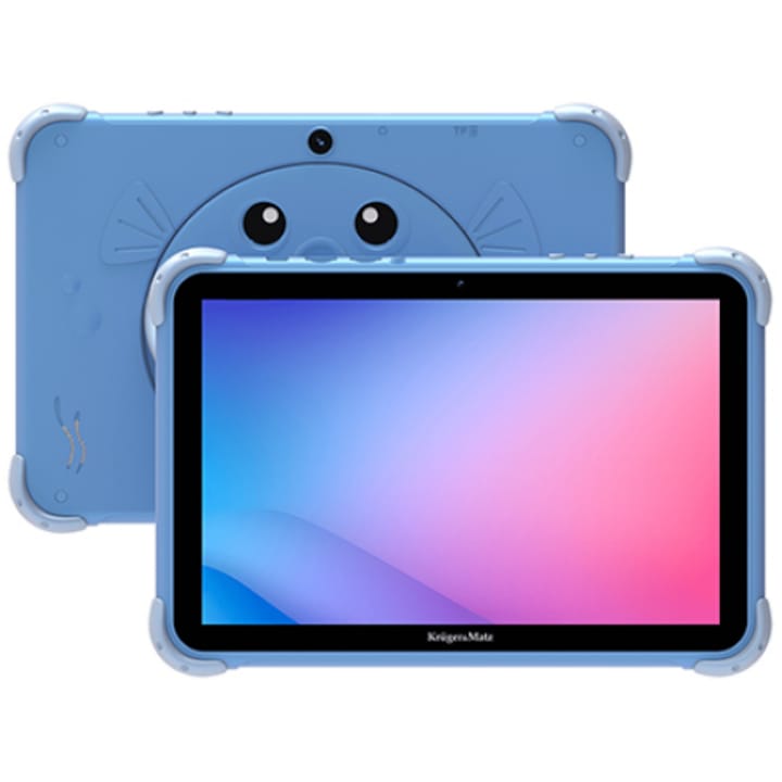 Tableta Kruger&Matz FUN 1008, Procesor Unisoc Tiger T310 Quad-Core, Ecran IPS 10.1", 4GB RAM, 64GB Flash, 5MP, Wi-Fi, Bluetooth, 4G, Android Albastru