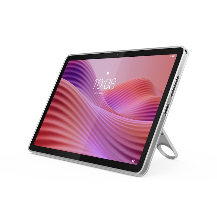 Tableta Lenovo Tab TB311XU LTE, Procesor Mediatek Helio G85 Octa-Core 1.8GHz, Ecran TFT LCD 10.1", 4GB RAM, 64GB Flash, 8MP, Wi-Fi 5, Bluetooth, 4G, Android 14 + Husa Clear Case Gri