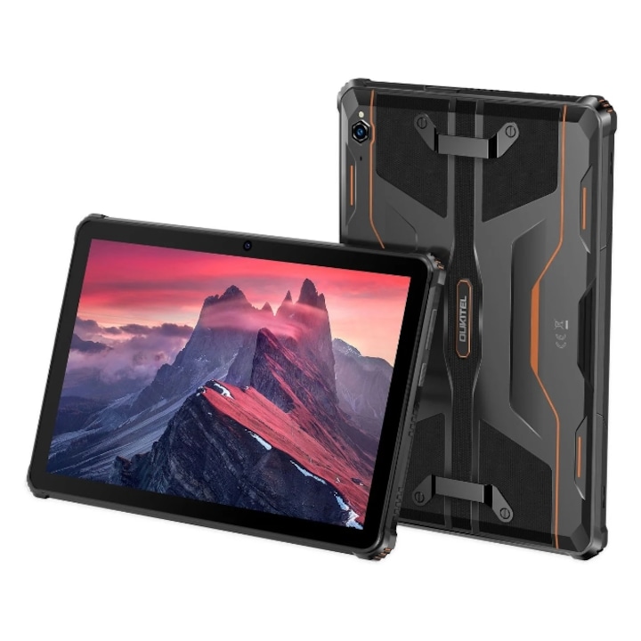 Tableta Oukitel RT9 Rugged, Procesor Unisoc T606 Octa-Core 1.6GHz, 6GB RAM, 256GB Flash, 16MP, Wi-Fi, Bluetooth, 4G, Dual SIM, Fara incarcator Portocaliu