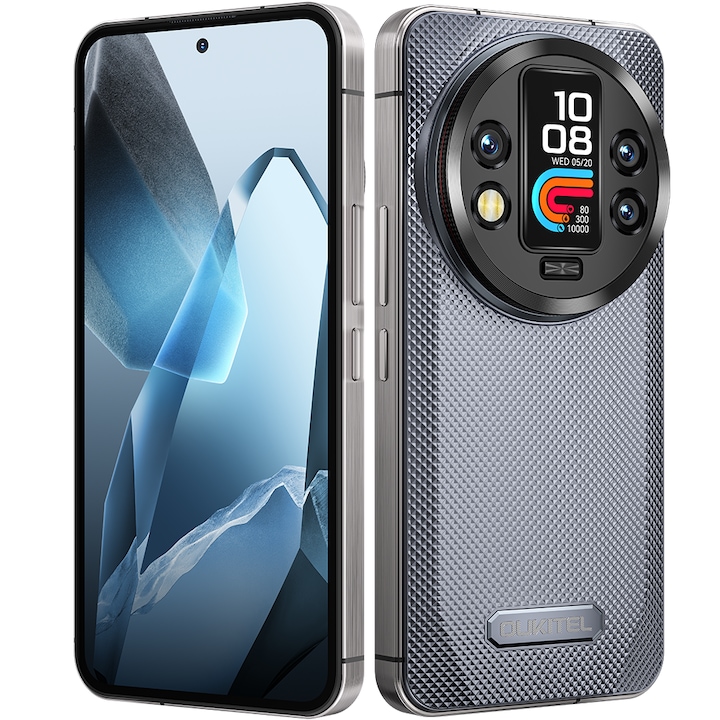 Telefon mobil Oukitel WP200 Pro, Dual SIM, 5G, Octa-Core Mediatek Dimensity 8200, 6.7-inch AMOLED 120Hz, 72GB RAM (24GB + 48GB ext), 1TB, NFC, IP68, Modul Detasabil Smart Band Screen, Android 15