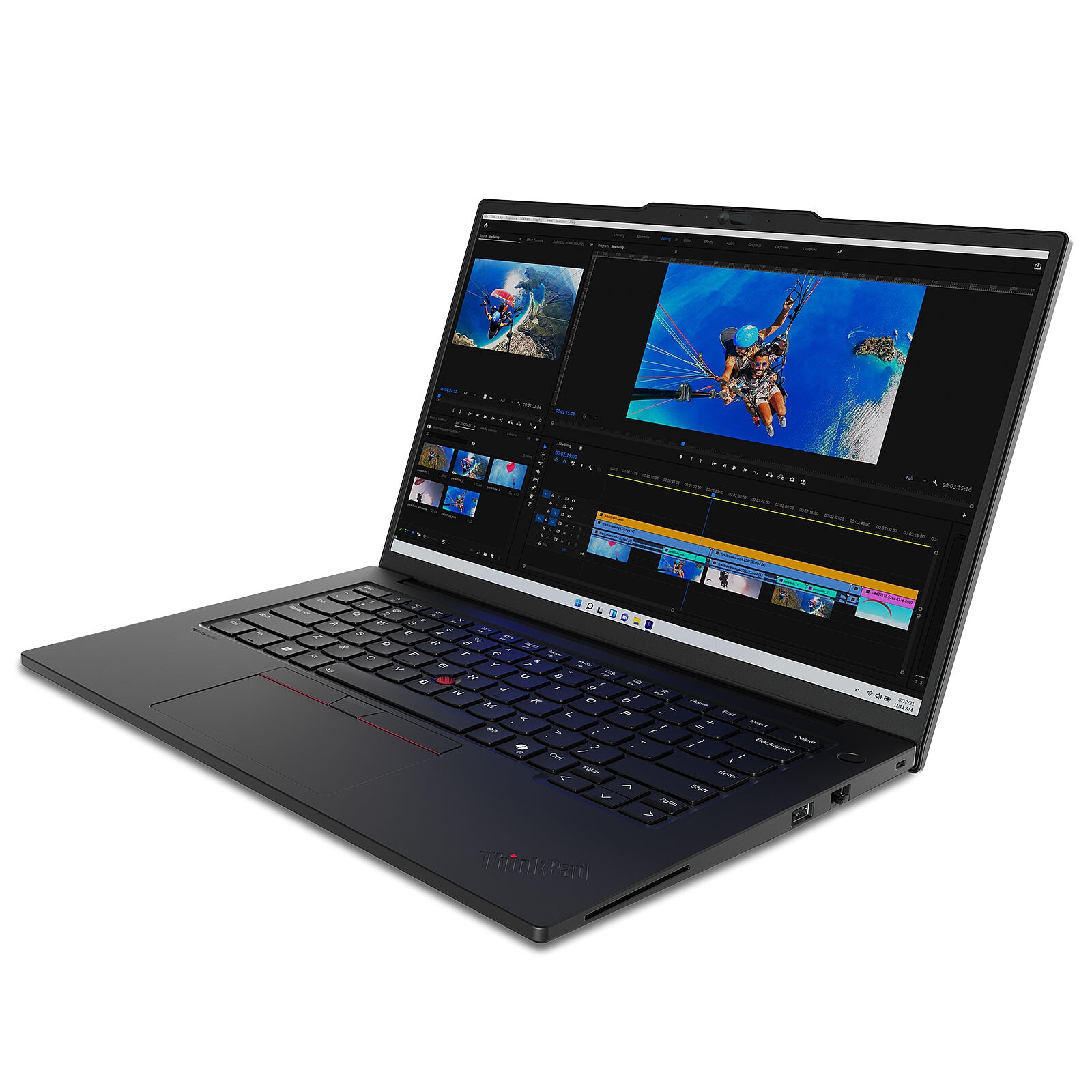 Laptop Lenovo ThinkPad P14s Gen 5 (Intel), 14" WUXGA 1920x1200 IPS 300nits, Intel Core Ultra 7 155H 16-core, 48 GB DDR5, 1TB SSD m2 PCIe, NVIDIA RTX 500 Ada Generation 4GB GDDR6, Windows 11 Pro, Aluminium Case 1.61kg Black
