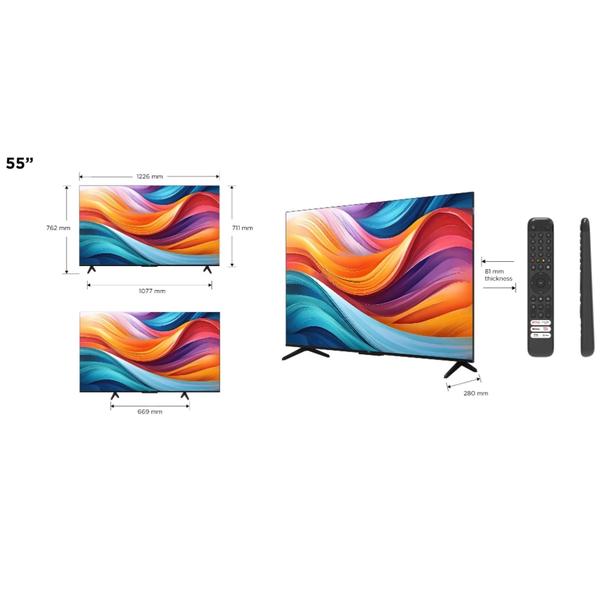 Televizor QLED TCL 139 cm (55") 55T7B, Ultra HD 4K, Smart TV, WiFi, CI