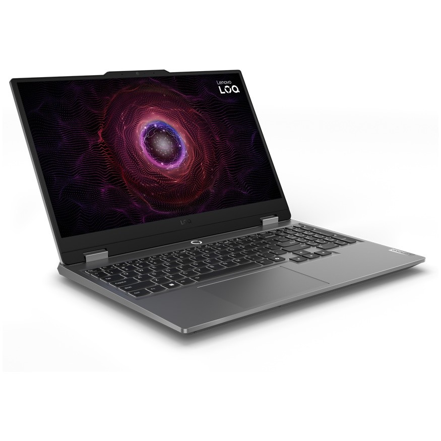 Laptop Gaming Lenovo LOQ 15ARP9 cu procesor AMD Ryzen™ 5 7235HS pana la 4.2GHz, 15.6" Full HD, IPS, 144Hz, 16GB DDR5, 512GB SSD, NVIDIA® GeForce RTX™ 3050 6GB GDDR6, No OS, Luna Grey