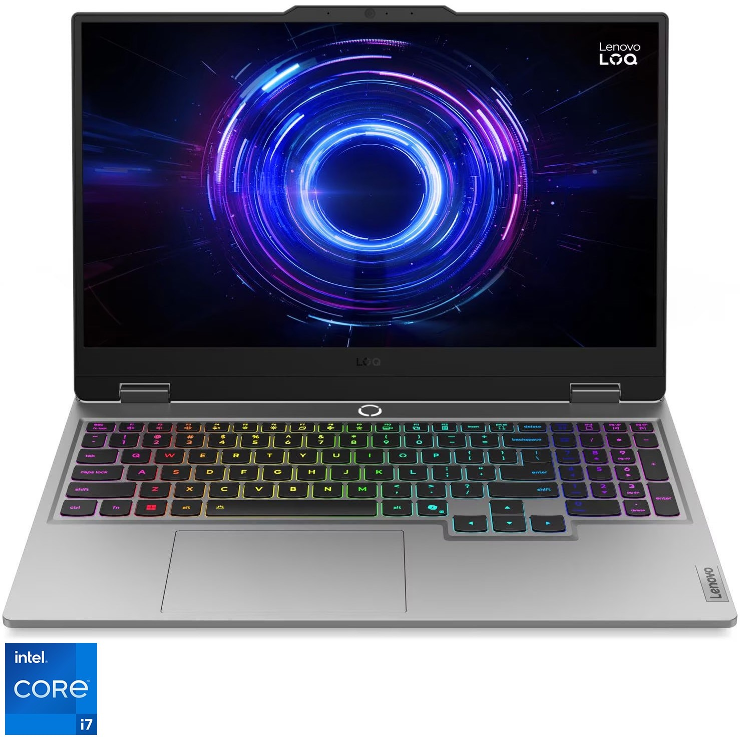 Laptop Gaming Lenovo LOQ 15IRX10 cu procesor Intel® Core™ i7-14700HX pana la 3.9GHz, 15.6''. Full HD, 32GB LPDDR5x RAM, 1TB SSD, NVIDIA® GeForce RTX™ 5050 8GB GDDR7, No OS, Luna Grey