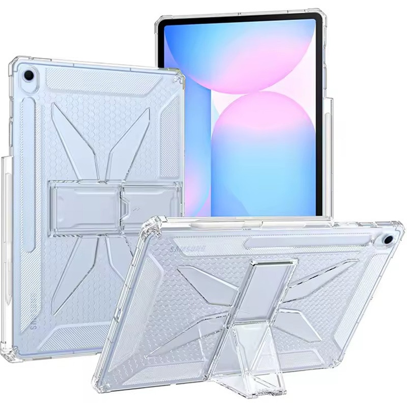 Husa telefonultau pentru tabletă Samsung Galaxy Tab S10 Lite/S10 FE/S9/S9 FE, silicon transparent, suport stylus, 10.9inch