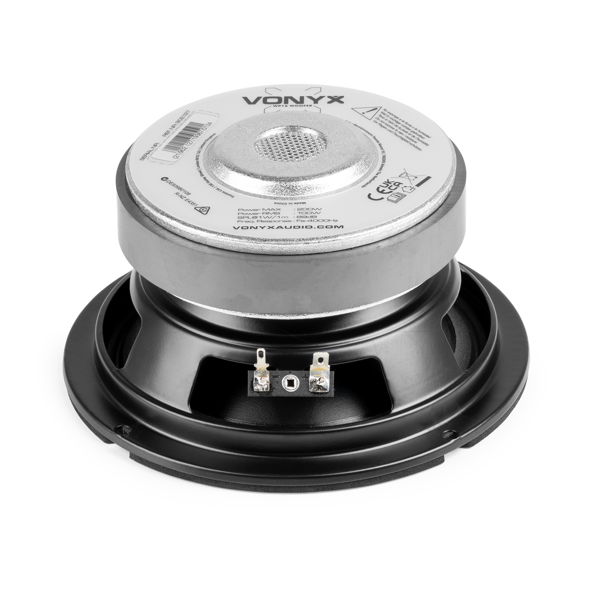 Difuzor woofer cu con din polipropilena, 6.5", 100W RMS, 8Ohm, Vonyx WP16