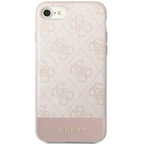 Husa pentru telefon iPhone SE 2022/SE 2020/8/7, GUESS, TPU/Piele ecologica, Roz