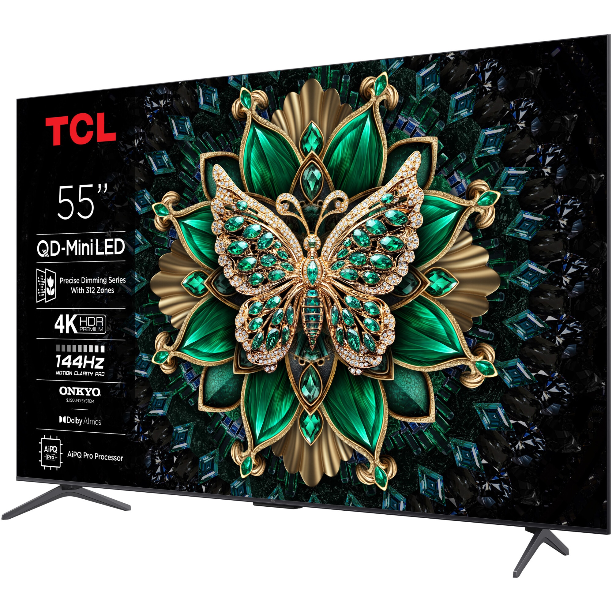 Televizor TCL QD-MiniLed 55C6K, 139 cm, Smart Google TV, 4K Ultra HD, 100Hz, Clasa F (Model 2025)