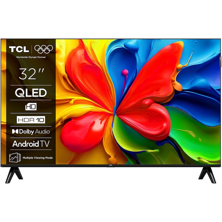 Televizor TCL QLED 32S4K, 80 cm, Smart Android TV, HD Ready, Clasa F (Model 2025)