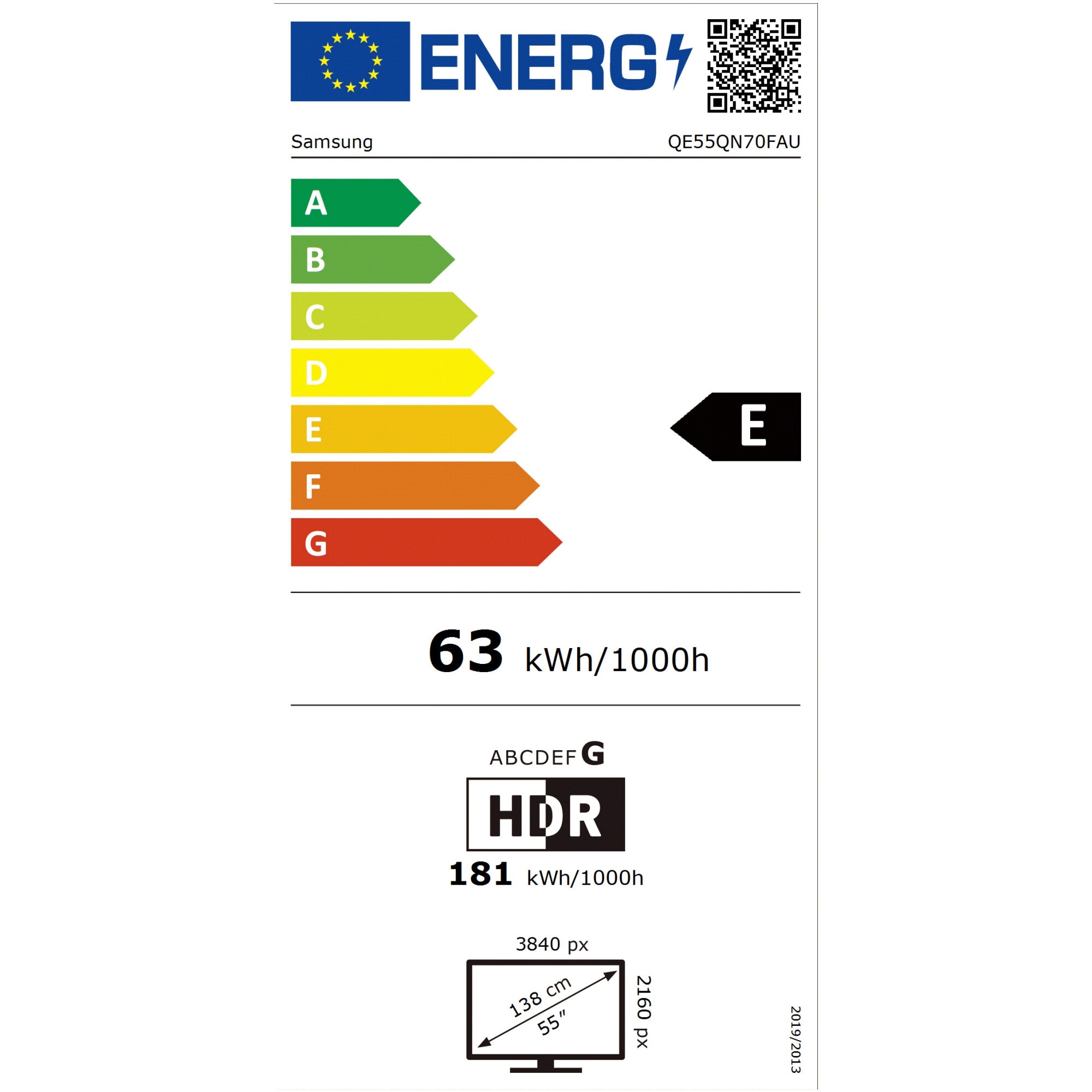 Televizor SAMSUNG Neo QLED 55QN70F, 138 cm, Smart, 4K Ultra HD, 100 Hz, Clasa E(Model 2025)