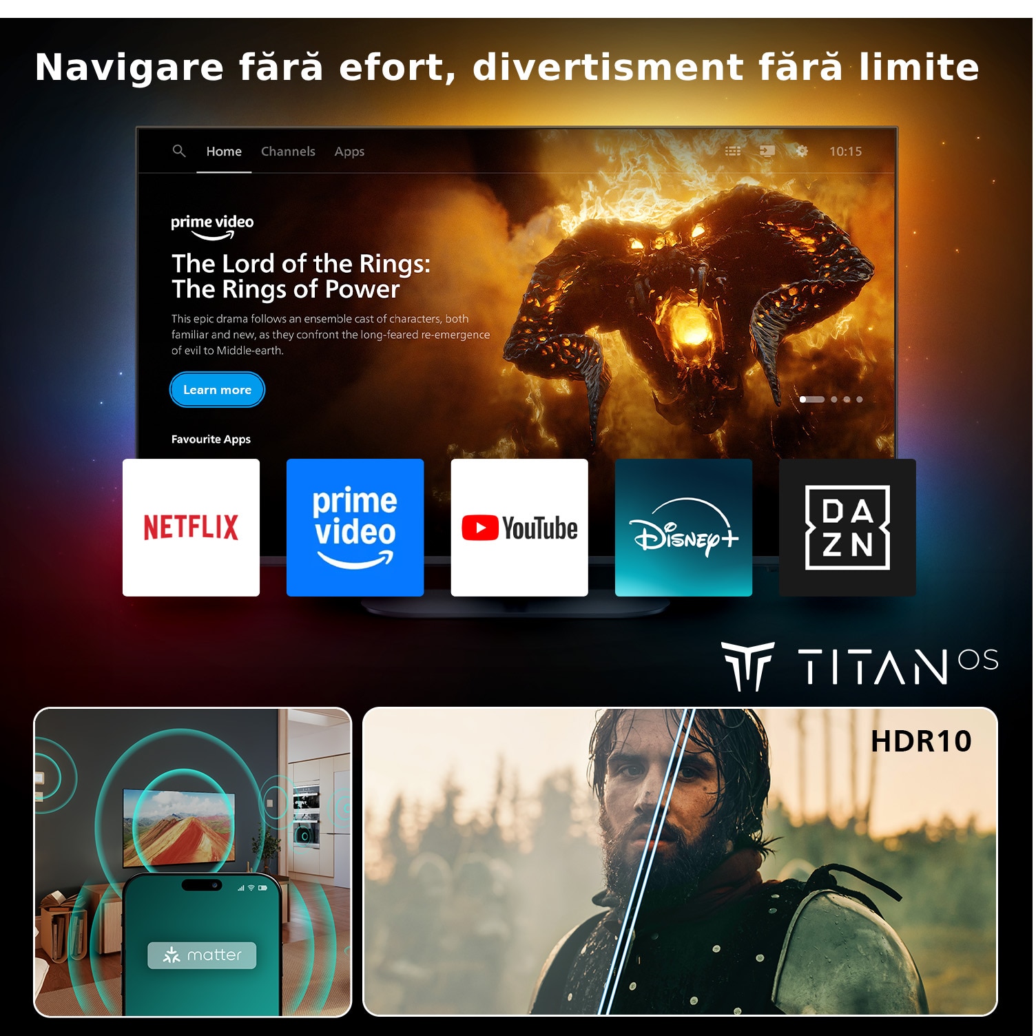 Televizor Philips LED 32PHS6000, 80 cm, Smart TV, HD, Clasa E (Model 2025)
