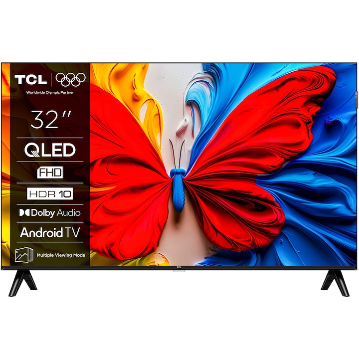 Televizor TCL QLED 32S5K, 80 cm, Smart Android TV, Full HD, Clasa F (Model 2025)