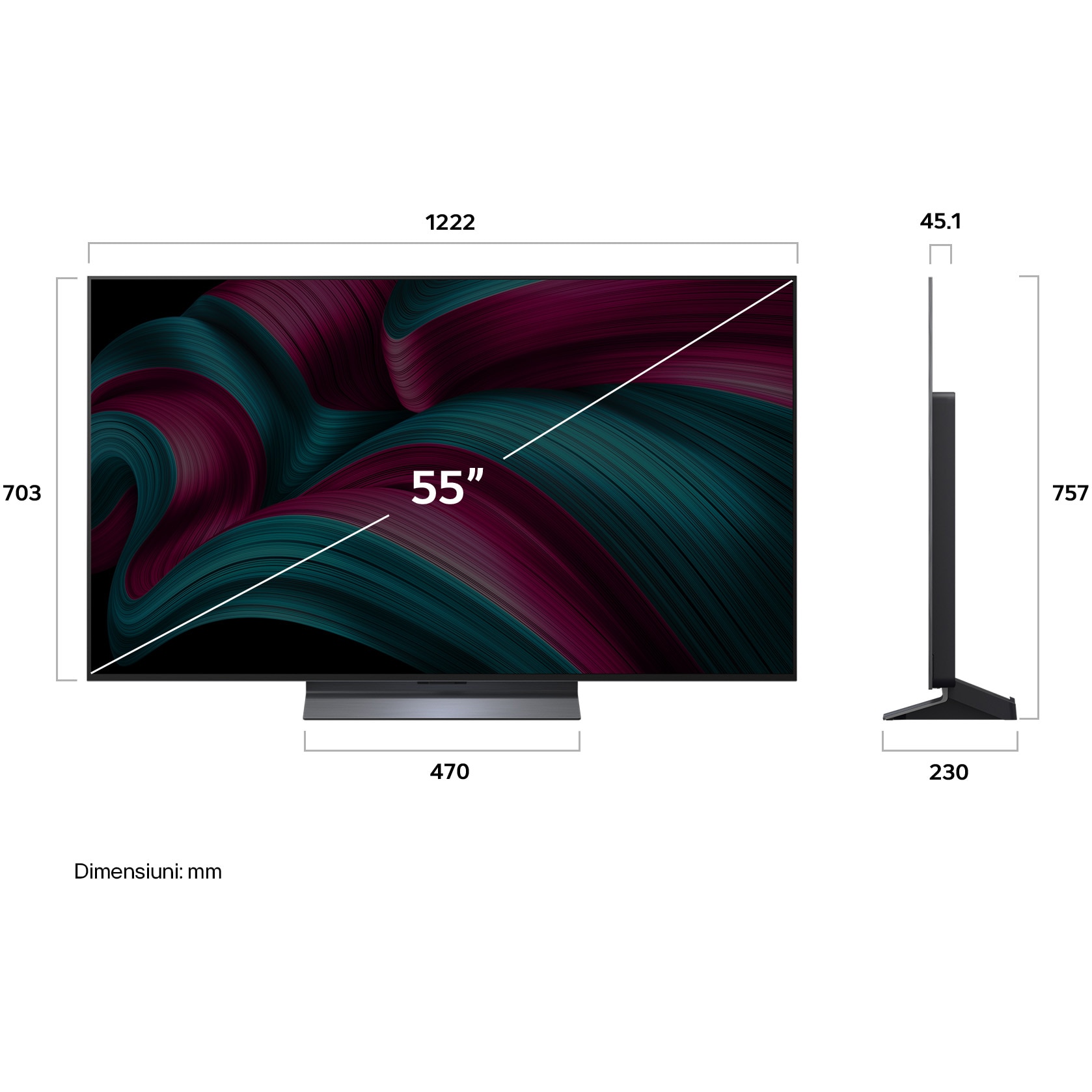 Televizor LG OLED evo 55C52LA, 139 cm, Smart, 4K Ultra HD, 100 Hz, Clasa F (Model 2025)