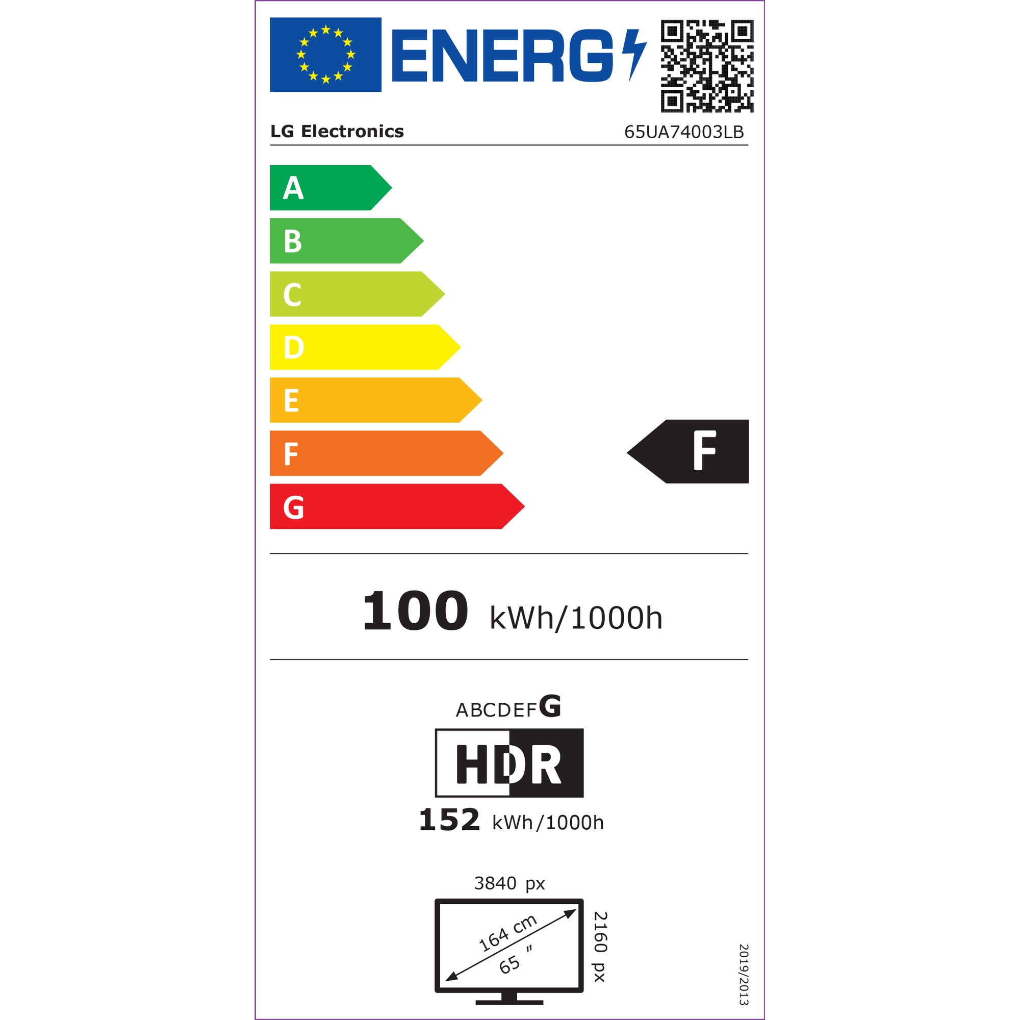 Televizor LG LED 65UA74003LB, 164 cm, Smart, 4K Ultra HD, Clasa F (Model 2025)