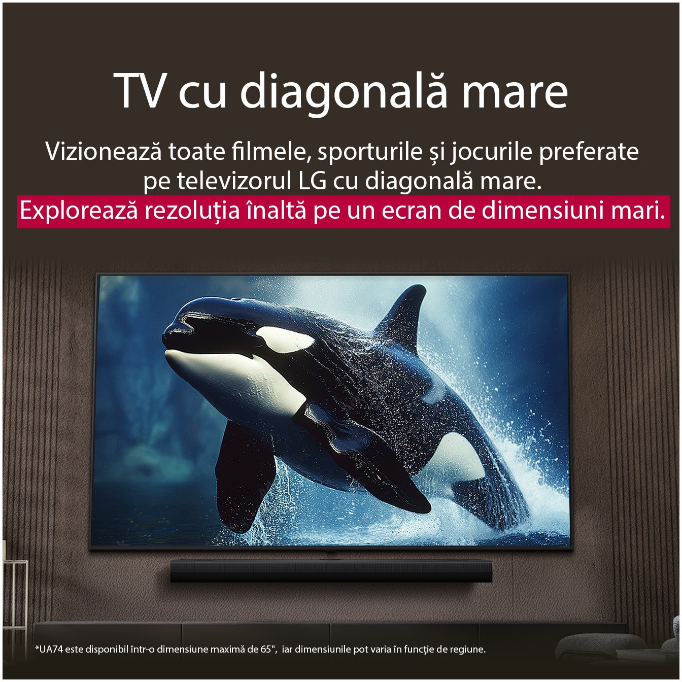 Televizor LG LED 65UA74003LB, 164 cm, Smart, 4K Ultra HD, Clasa F (Model 2025)