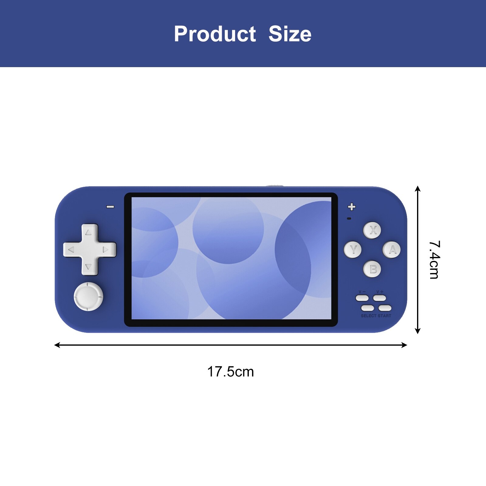 Consola portabila jocuri, NUODWELL, Cu casti audio, Ecran 4.3 inch, Redare muzica/video/e-book, Peste 6000 de jocuri instalate, Acumulator 1500 mah, Usor de utilizat si de transportat, ABS, 17.5x7.5cm, Albastru