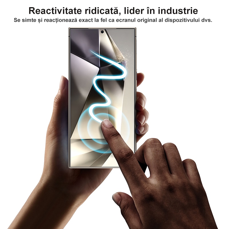 2 Bucati Folie de Protectie Pentru Telefon Mobil, Folie Sticla MOGU® Pentru Samsung S25 Ultra, Protectie Profesionala Ecran 3D, Full Cover, Anti Zgarieturi, Ultra HD, Vine cu un Dispozitiv Simplu de Instalare Pentru o Pozitionare Precisa, Transparenta