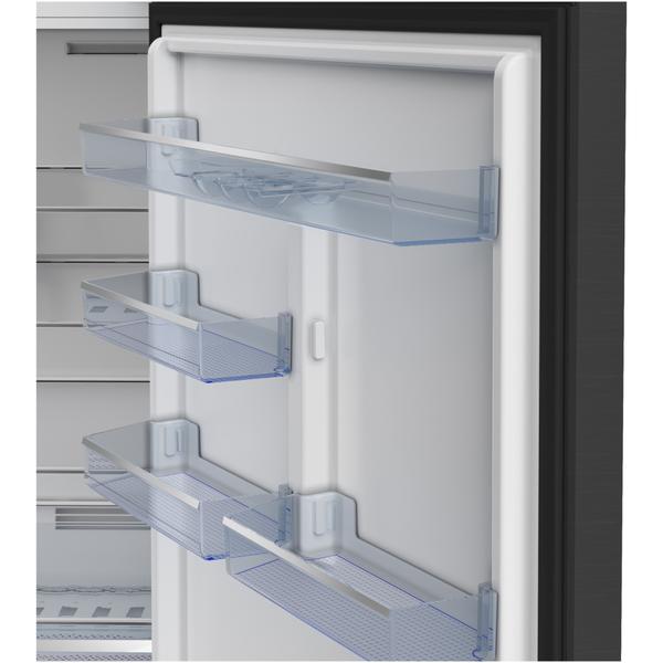 Frigider cu doua usi Beko B5RDNE504LXBR, 477 l, No Frost, HarvestFresh, Everfresh+, AeroFlow, Umiditate controlata, Display, Clasa E, H 185 cm, Dark Inox
