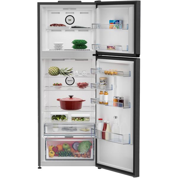 Frigider cu doua usi Beko B5RDNE504LXBR, 477 l, No Frost, HarvestFresh, Everfresh+, AeroFlow, Umiditate controlata, Display, Clasa E, H 185 cm, Dark Inox