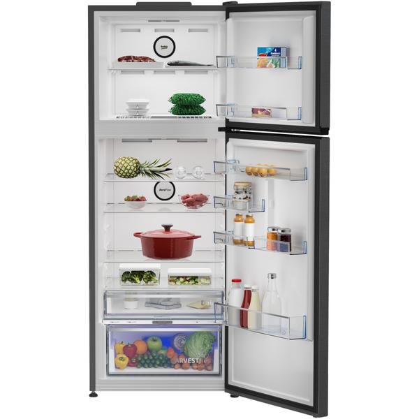 Frigider cu doua usi Beko B5RDNE504LXBR, 477 l, No Frost, HarvestFresh, Everfresh+, AeroFlow, Umiditate controlata, Display, Clasa E, H 185 cm, Dark Inox