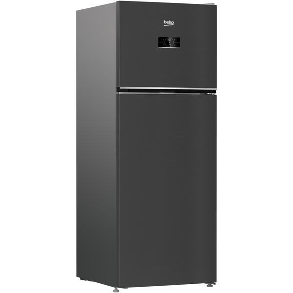 Frigider cu doua usi Beko B5RDNE504LXBR, 477 l, No Frost, HarvestFresh, Everfresh+, AeroFlow, Umiditate controlata, Display, Clasa E, H 185 cm, Dark Inox
