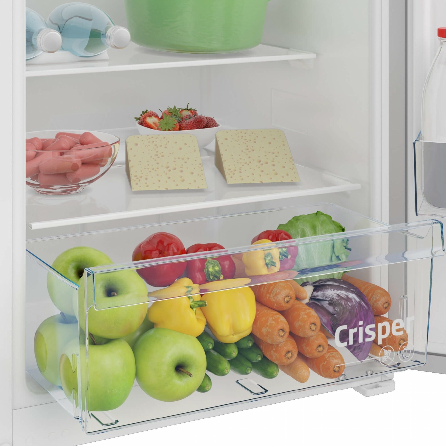 Frigider cu o usa incorporabil Beko BSSA300M4SN, 175 l, Usa reversibila, XXL Bottle holder, Clasa E, H 121.5 cm