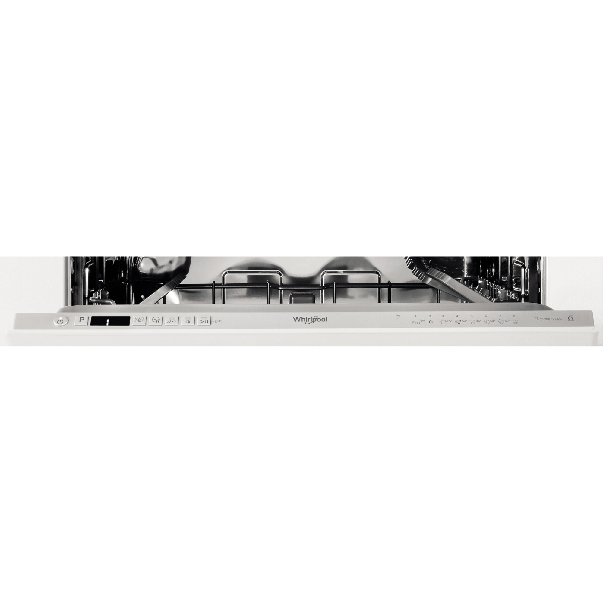 Masina de spalat vase incorporabila Whirlpool WRIC3C26P, 14 seturi, 8 programe, Clasa E, Motor Inverter, PowerClean Pro, Tehnologia al 6-lea Simt,Sistem Natural Dry, 60 cm