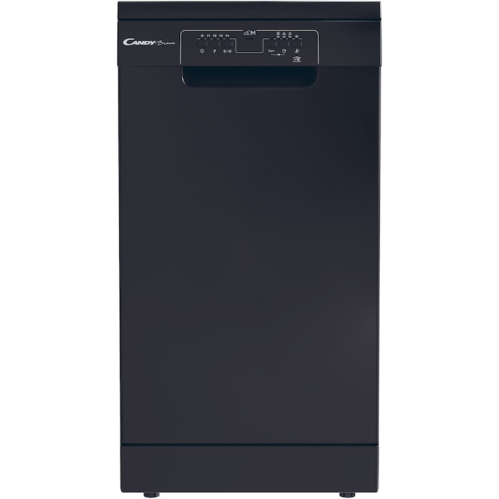 Masina de spalat vase Candy CDPH 2L1047B, 10 seturi, 5 programe, Clasa E, 45 cm, Negru