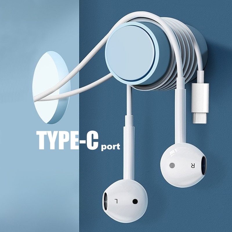 Casti cu fir, in-ear, USB Type-C, cablu 1.2m, alb