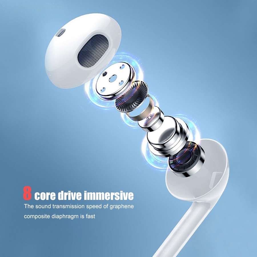 Casti cu fir, in-ear, USB Type-C, cablu 1.2m, alb